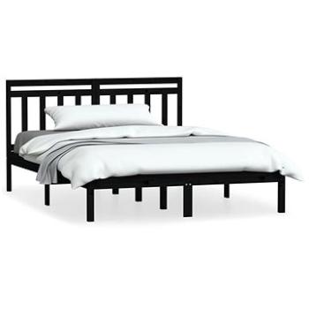 Rám postele čierny masívne drevo 120 × 190 cm Small Double, 3100563