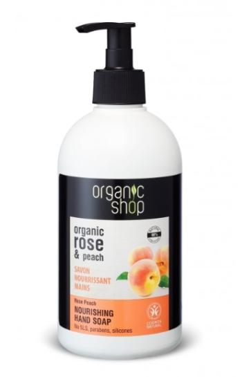 NATURA SIBERICA Organic Shop - Ruža a broskyňa - Výživné mydlo na ruky 500 ml