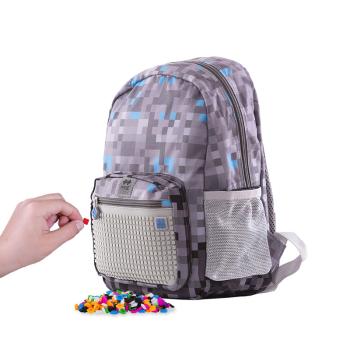 PIXIE CREW - detský batoh Minecraft šedo-modrý