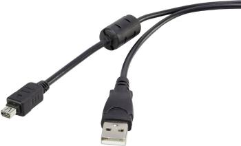 Renkforce #####USB-Kabel USB 2.0 #####USB-A Stecker, #####USB-Mini Stecker Olympus 1.50 m čierna s feritovým jadrom, poz