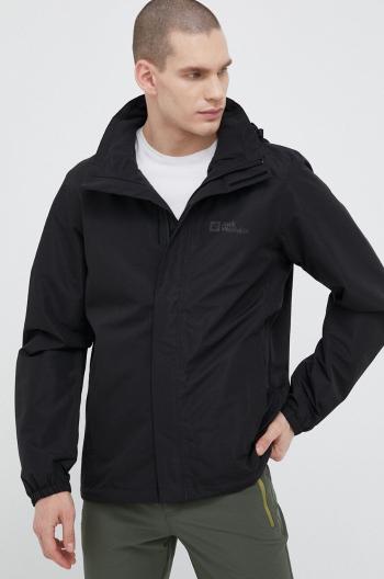 Turistická bunda Jack Wolfskin  STORMY POINT 2L JKT čierna farba, 1111142