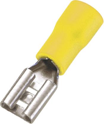 TRU COMPONENTS 1572133 faston zásuvka  Šírka zástrčky: 6.4 mm Hrúbka konektora: 0.8 mm 180 ° čiastočne izolované žltá 50