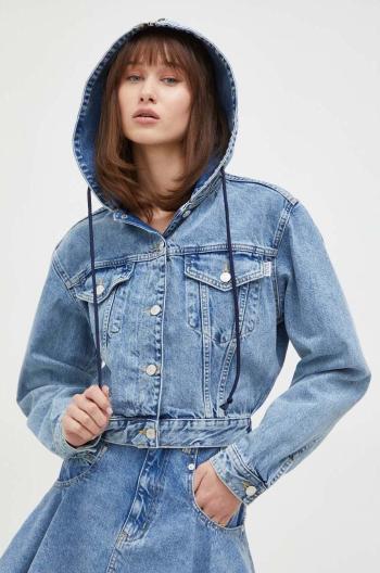 Rifľová bunda Moschino Jeans dámska, prechodná, oversize