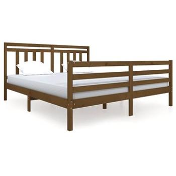 Rám postele medovo hnedý masívne drevo 180 × 200 cm Super King, 3100672