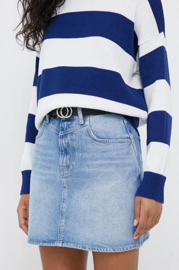 Rifľová sukňa Pepe Jeans Rachel mini, puzdrová