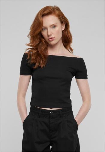 Urban Classics Ladies Organic Off Shoulder Rib Tee black - XL