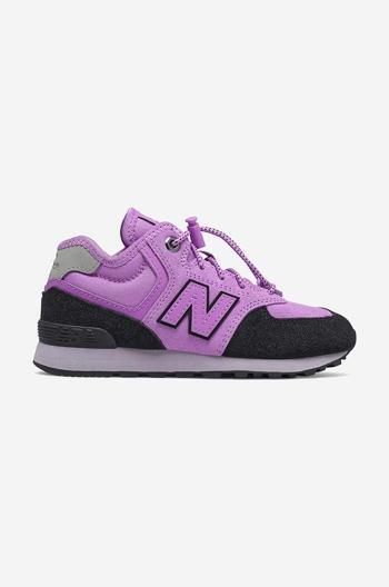 Detské tenisky New Balance PV574HXG fialová farba