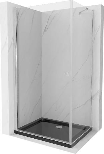 MEXEN/S - Pretória sprchovací kút 90x100 cm, transparent, chróm + sprchová vanička vrátane sifónu 852-090-100-01-00-4070