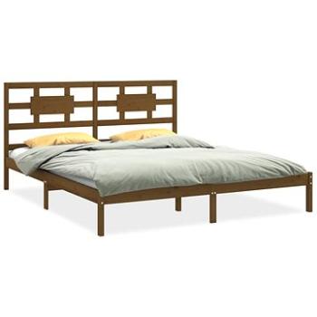 Rám postele medovo hnedý masívne drevo 200 × 200 cm, 3105688
