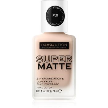 Revolution Relove Super Matte Foundation dlhotrvajúci zmatňujúci make-up odtieň F2 24 ml