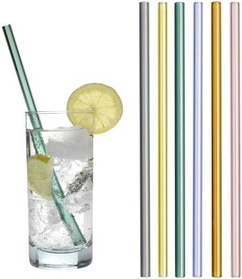 Trinkhalme aus farbigem Glas 21 cmSlamky na pitie z farebného skla 14.2019.06