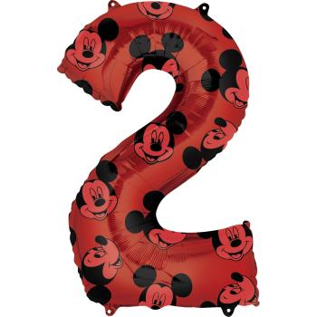 Amscan Balónik fóliový narodeninové číslo 2 - Mickey Mouse 66 cm