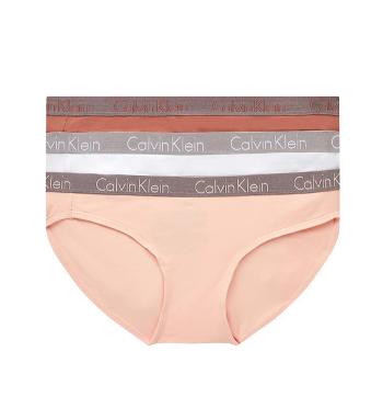 CALVIN KLEIN - nohavičky 3PACK radiant cotton fashion peach color - limitovaná edícia-L