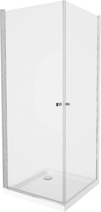 MEXEN/S - PRETORIA duo sprchovací kút 80 x 80 cm, transparent, chróm + vanička vrátane sifónu 852-080-080-01-02-4010