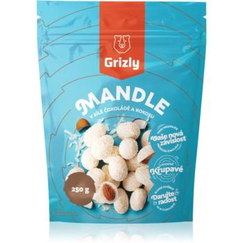 Grizly Mandle v bílé čokoládě s kokosem orechy ochutené v čokoláde 250 g