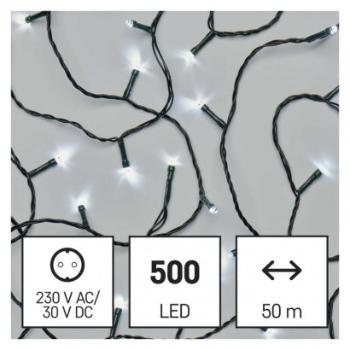 LED vianočná reťaz, 50 m, vonkajšia aj vnútorná, studená biela, časovač