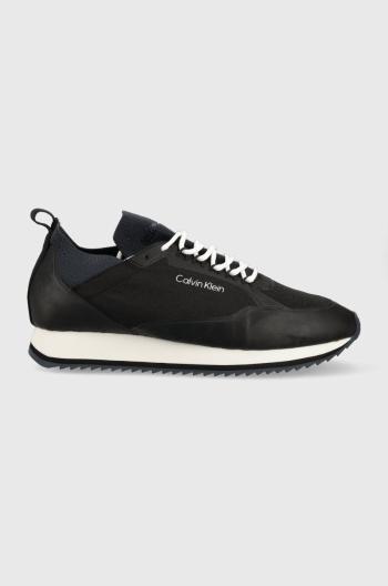 Tenisky Calvin Klein LOW TOP LACE UP NYLON čierna farba, HM0HM00921