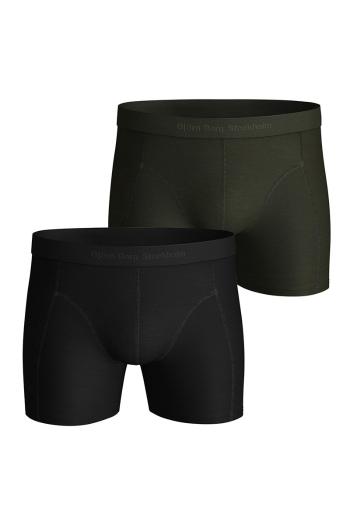 Čierno-zelené boxerky Solid Tencel Shorts - dvojbalenie