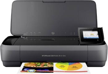 HP OfficeJet 250 All-in-One farebná atramentová multifunkčná tlačiareň A4 tlačiareň, skener, kopírka prevádzka na akumul