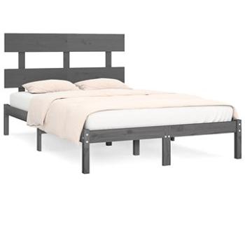 Rám postele sivý masívne drevo 180 × 200 cm Super King, 3104690