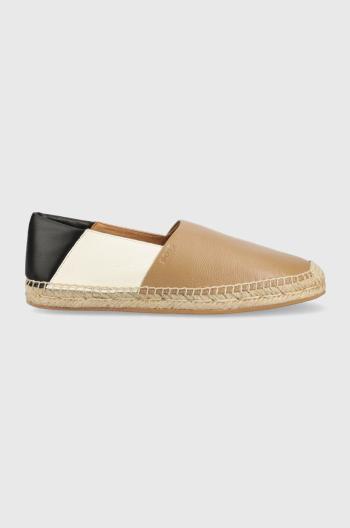 Kožené espadrilky BOSS Madeira béžová farba, 50493009