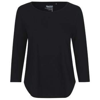 Neutral Dámske tričko s 3/4 rukávmi z organickej Fairtrade bavlny - Čierna | S