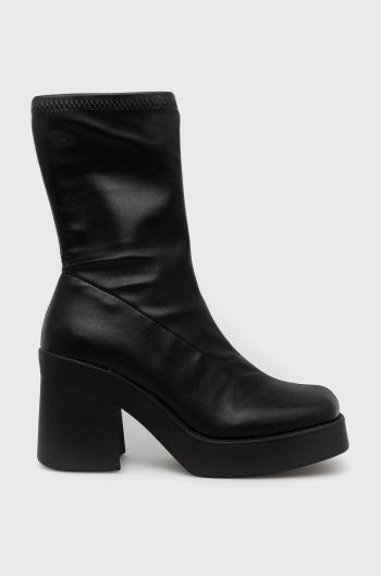 Členkové topánky Steve Madden Overcast dámske, čierna farba, na platforme,