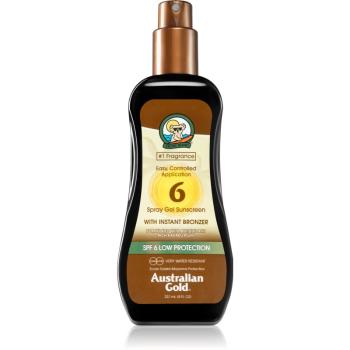 Australian Gold Spray Gel Sunscreen With Instant Bronzer ochranný sprej na opaľovanie s bronzerom SPF 6 237 ml