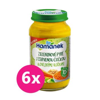 6x HAMÁNEK Zeleninové pyré s červenou šošovicou a ovsenými vločkami 230 g