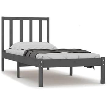 Rám postele sivý masívna borovica 90 × 190 cm Single, 3105038