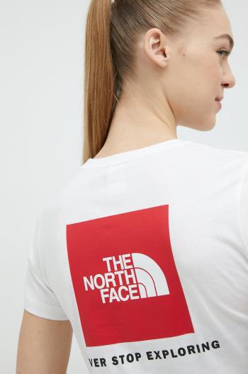 Bavlnené tričko The North Face biela farba,