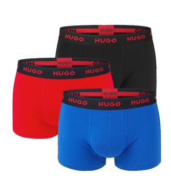 HUGO - boxerky 3PACK cotton stretch dark color & red combo - limitovaná fashion edícia (HUGO BOSS)-XXL (108-117 cm)