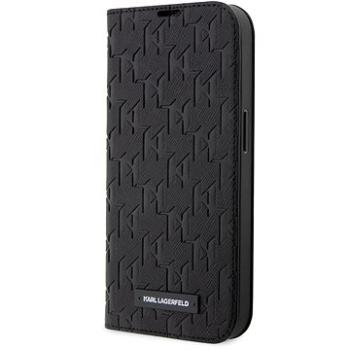 Karl Lagerfeld Saffiano Monogram Book Pouzdro na iPhone 14 Pro Max Black (KLBKP14XSAKLHPK)