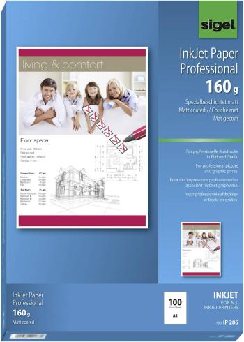 Sigel Inkjet Paper Professional IP286  papier do atramentovej tlačiarne A4 160 g/m² 100 listov snehovo biela