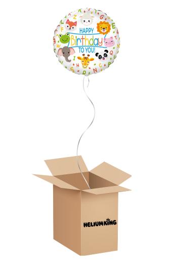 Balónový box - Happy Birthday To You - zvieratká 45 cm