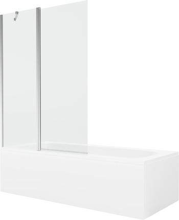 MEXEN/S - Vega obdĺžniková vaňa 170 x 70 cm s panelom + vaňová zástena 120 cm, transparent, chróm 550117070X9412110100