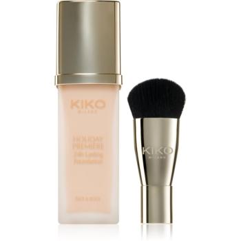 KIKO Milano Holiday Première 24h Lasting Foundation vodeodolný tekutý make-up so štetcom odtieň 01 Porcelain 28 ml