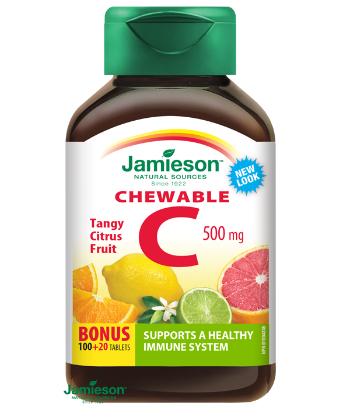 Jamieson Vitamín C 500 mg s príchuťou citrusového ovocia 120 tbl.