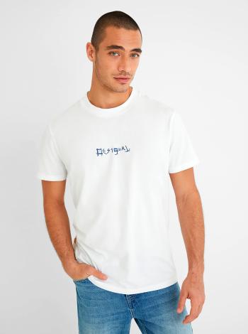 Biele pánske tričko Desigual Surf Collage