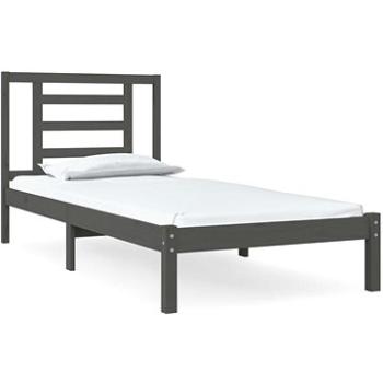 Rám postele sivý masívna borovica 90 × 200 cm, 3104335
