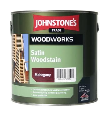 Johnstones Satin Woodstain - hrubovrstvová lazúra na drevo 5 l mahagón