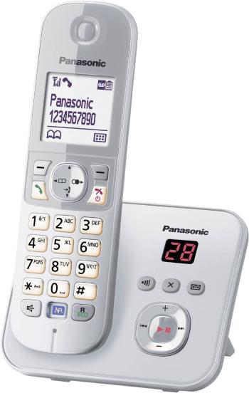 Panasonic KX-TG6821 DECT, GAP bezdrôtový analógový telefón  záznamník, handsfree strieborná, sivá