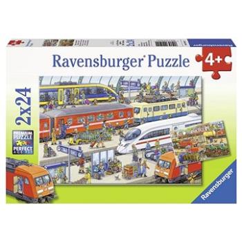 Ravensburger 091911 Vlaková stanica 2× 24 dielikov (4005556091911)