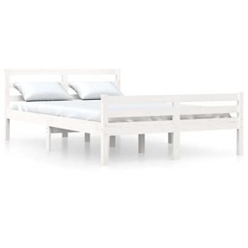 Rám postele biely masívne drevo 160 × 200 cm, 814830