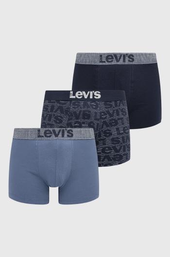 Boxerky Levi's 3-pack pánske, tmavomodrá farba