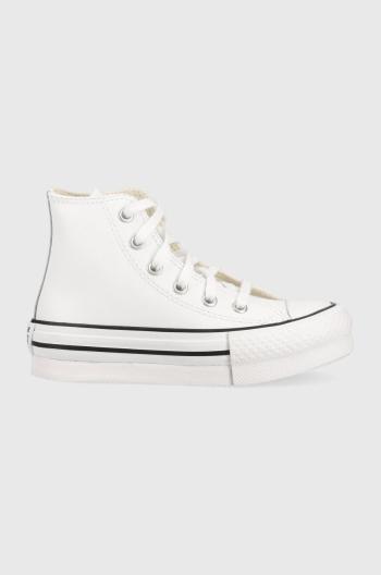 Detské kožené tenisky Converse CON OBUWIE A01016C EVA LIFT biela farba