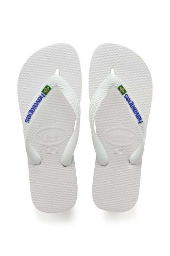 Detské žabky Havaianas BRASIL LOGO biela farba