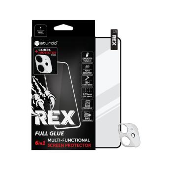 Sturdo Rex protective glass + Camera protection iPhone 12 Mini, čierne, 6v1  