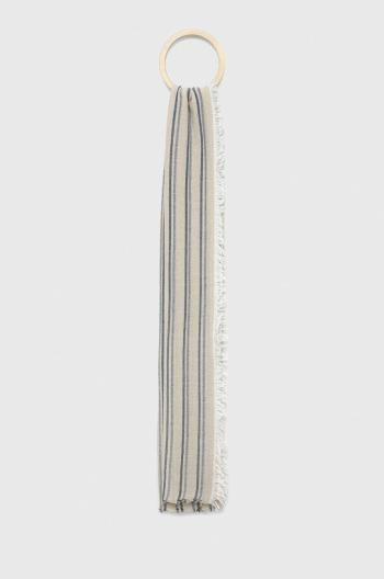 Šál Sisley Pánsky, béžová farba, vzorovaný