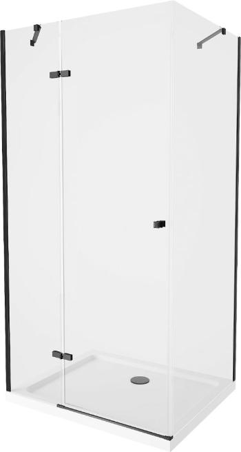 MEXEN/S - Roma sprchovací kút 120x100 cm, transparent, čierna + biela vanička so sifónom, 854-120-100-70-00-4010B